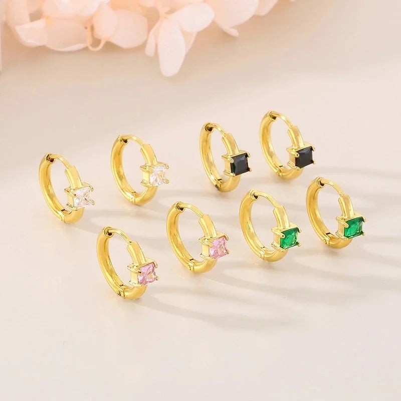 1 Pair Minimalist Commute Geometric 304 Stainless Steel 18K Gold Plated Earrings