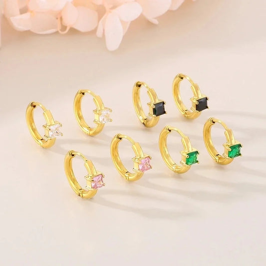 1 Pair Minimalist Commute Geometric 304 Stainless Steel 18K Gold Plated Earrings