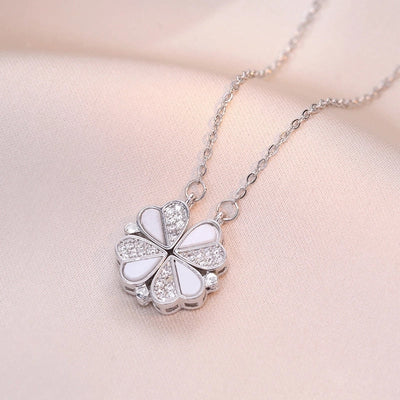 Minimalist Heart Shape Titanium Steel Inlay Rhinestones Women\'s Pendant Necklace