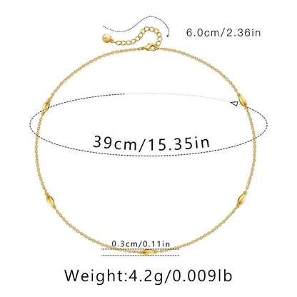 Ig Style Minimalist Solid Color Copper Plating Chain 18k Gold Plated Necklace
