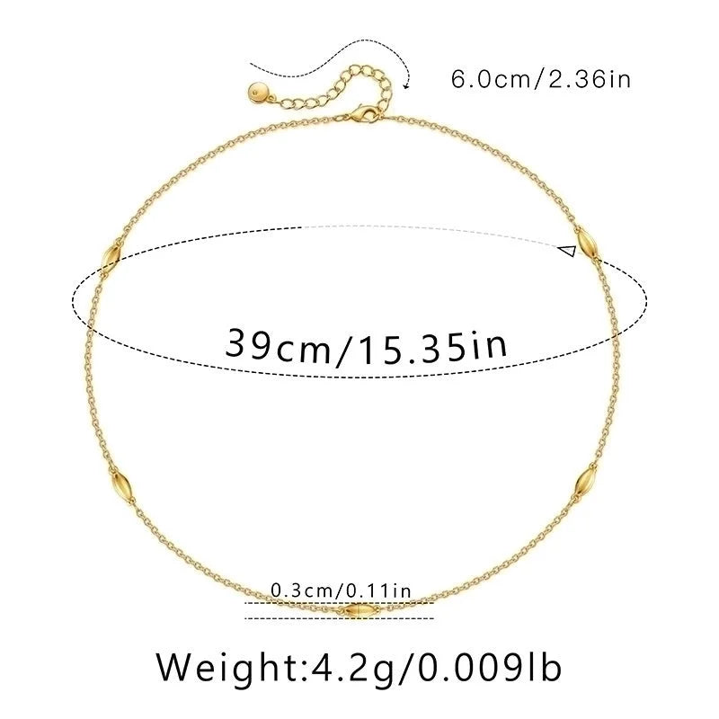 Ig Style Minimalist Solid Color Copper Plating Chain 18k Gold Plated Necklace