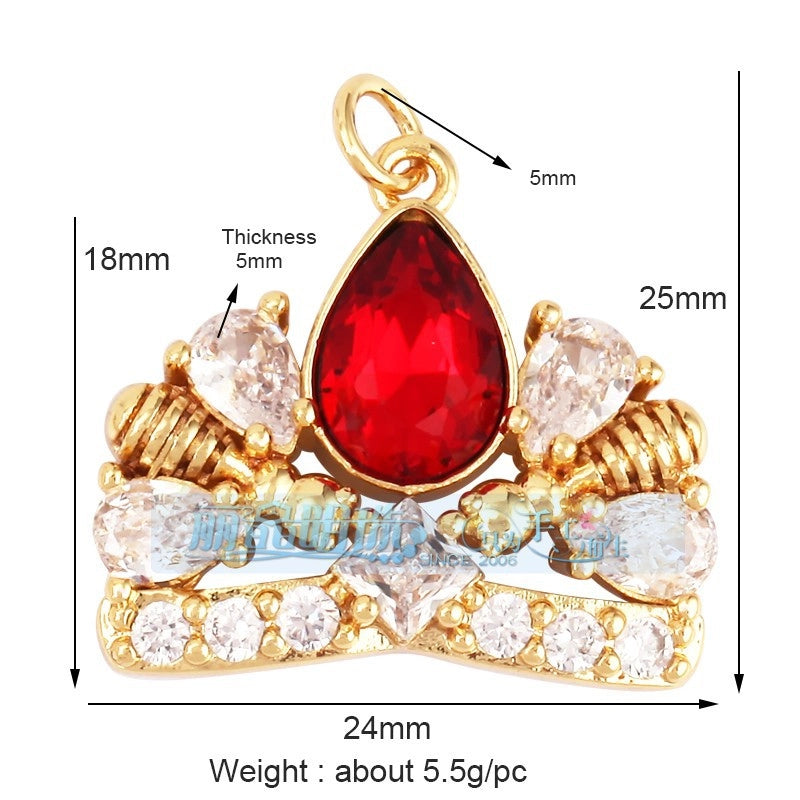 1 Piece Copper Geometric Heart Shape Snowflake Pendant Jewelry Accessories