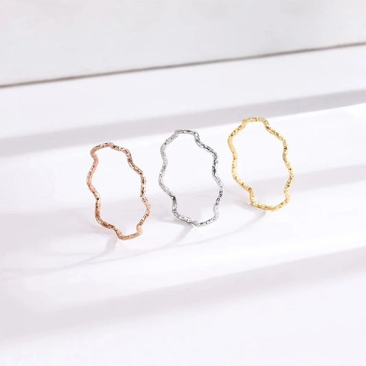 Glam Luxurious Solid Color Solid Color Titanium Steel 18K Gold Plated Plating Rings