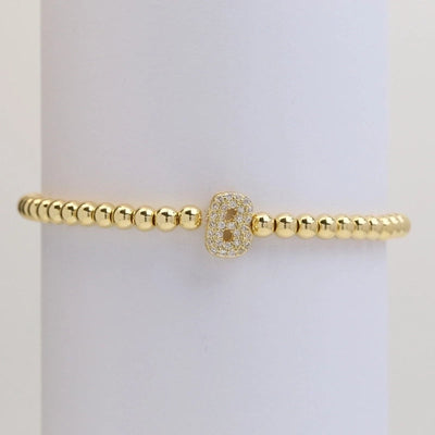 Xi Yin Hot Sale Brass Micro-Inlaid Bubble Balloon Diy26 English Letters Copper Bead Beaded Elastic Wire Bracelet