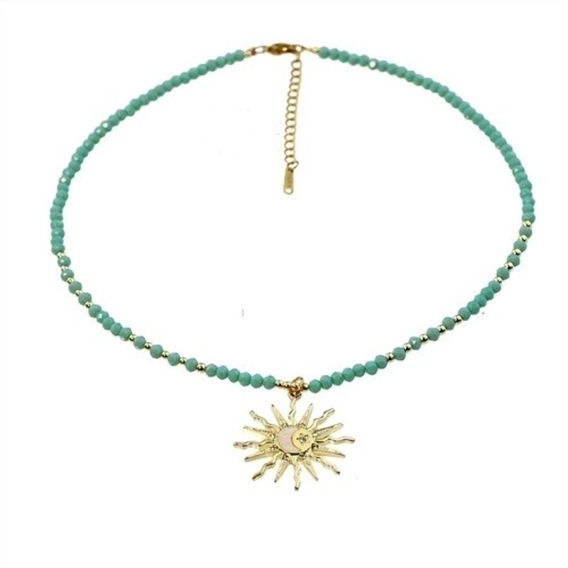 2 Pieces Elegant Lady Devil\'S Eye Butterfly 304 Stainless Steel Artificial Crystal Turquoise Gold Plated Pendant Necklace In Bulk