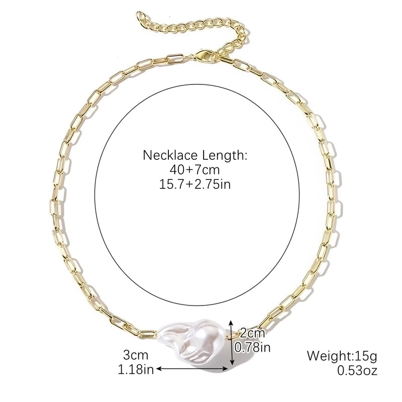 Minimalist Classic Style Solid Color Imitation Pearl Alloy Necklace