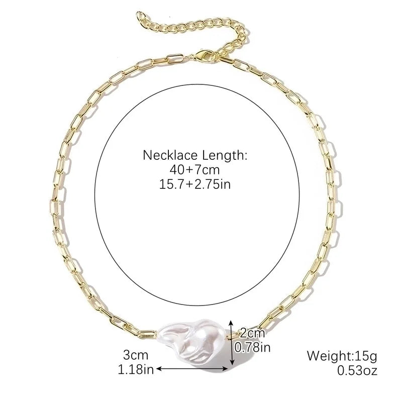 Minimalist Classic Style Solid Color Imitation Pearl Alloy Necklace