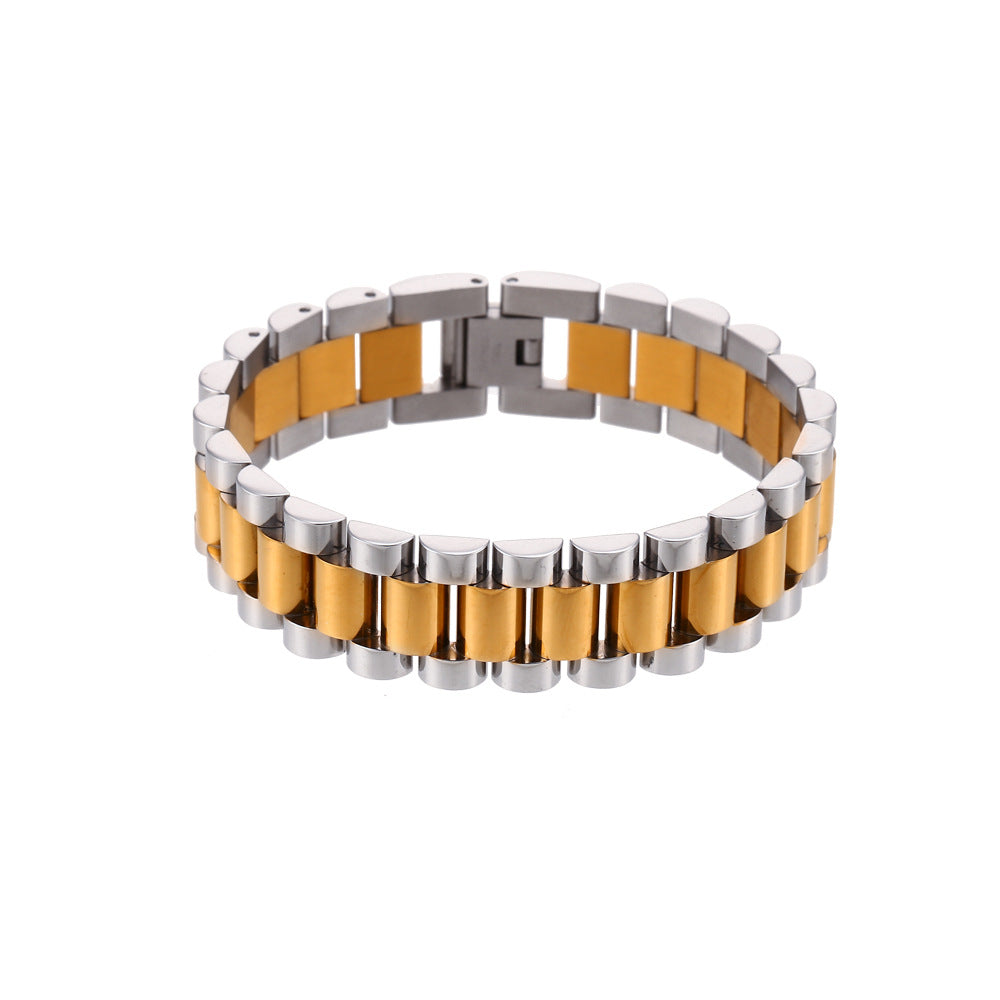 Women Fashion Geometric Stainless Steel 18K Gold Plated Bracelets