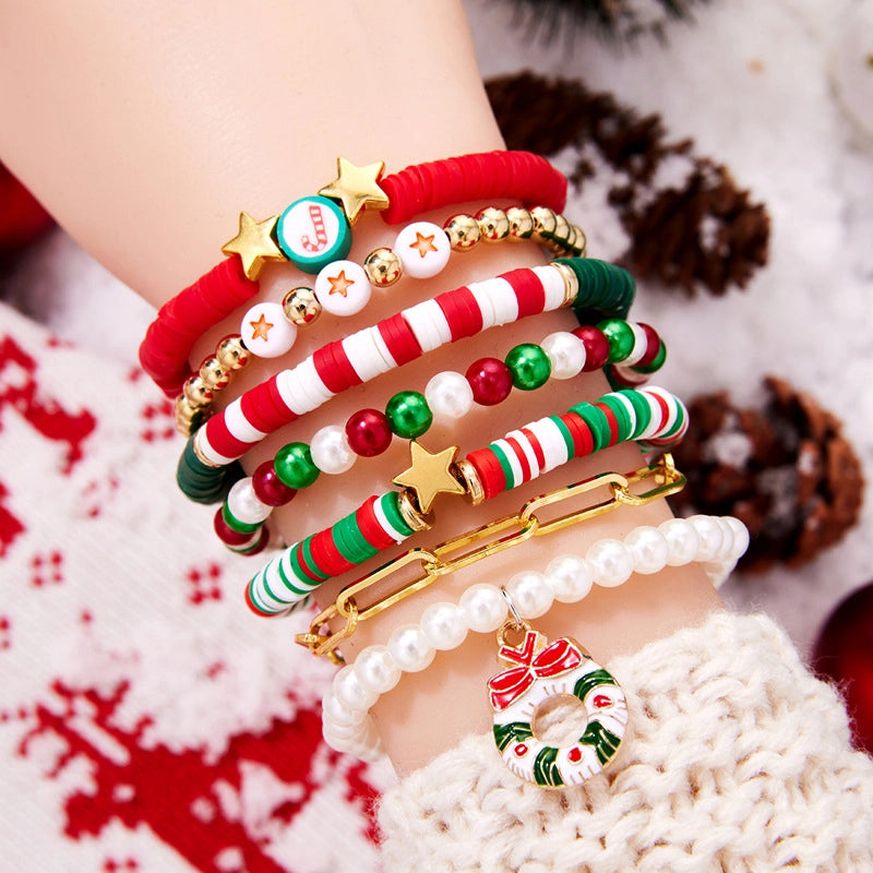 Sweet Letters/Numbers/Text Soft Clay Christmas Gift Box Flakes Elk Christmas Unisex