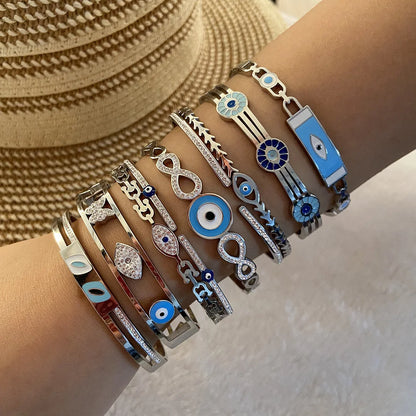 Expressive Eye Stainless Steel Electroplating Bangles