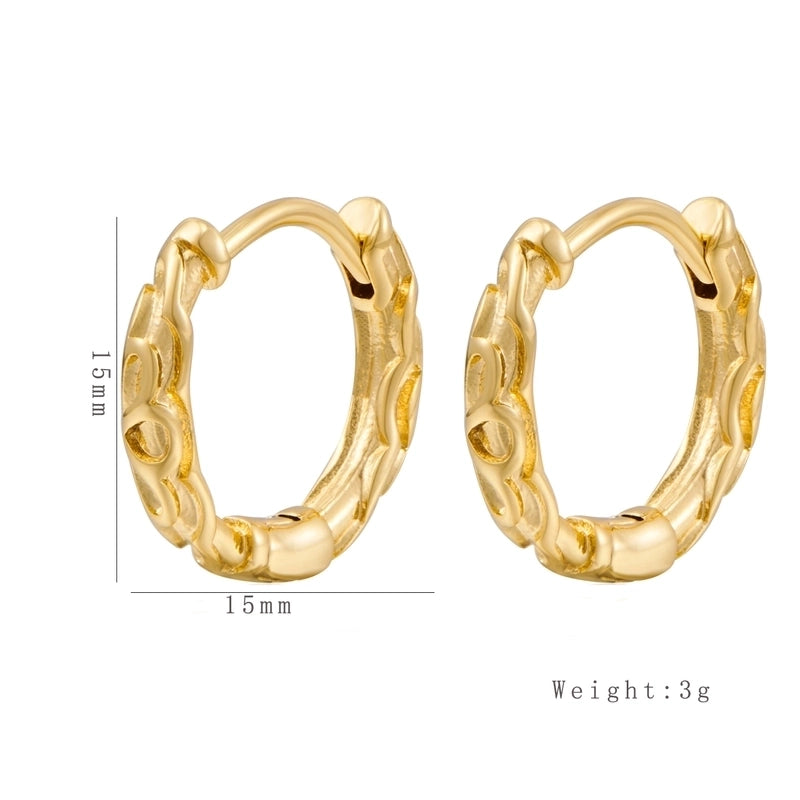 1 Pair Casual Minimalist Irregular Circle Round Irregular Copper Copper 18K Gold Plated Earrings