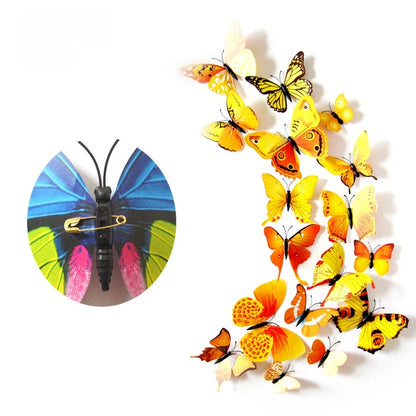 3d Realistic Butterfly Wall Stickers Fridge Magnets Home Mall Background Decorations Pvc Wall Decals Artistic Crafts