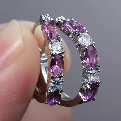 1 Pair Fashion Geometric Copper Inlay Zircon Earrings