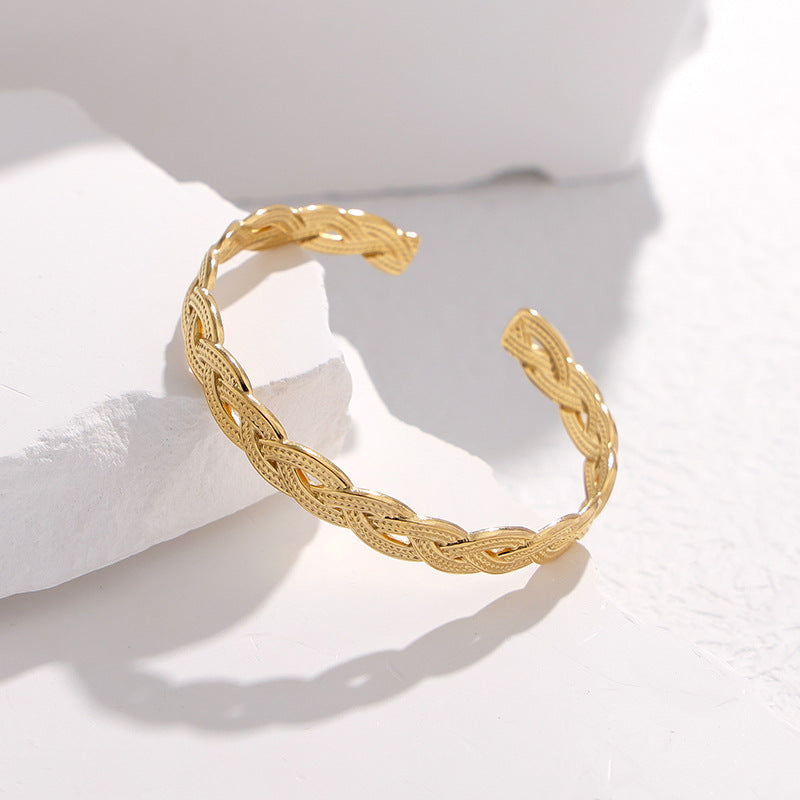 Twisted Stainless Steel Electroplating Bangles