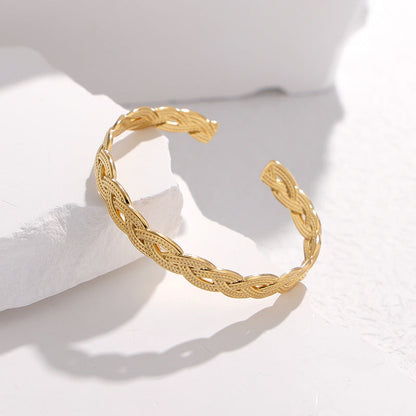 Twisted Stainless Steel Electroplating Bangles