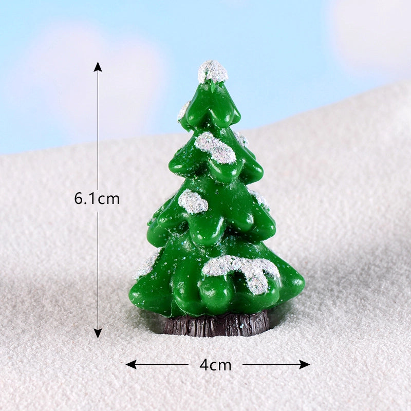 Christmas Snowman Micro Landscape Snow Basin Landscaping Small Ornaments Santa Claus Keychain Pendant Resin Gift