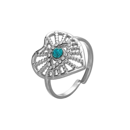 Ethnic Style Sun Star 304 Stainless Steel Artificial Gemstones Rhinestones Enamel Inlay Open Rings