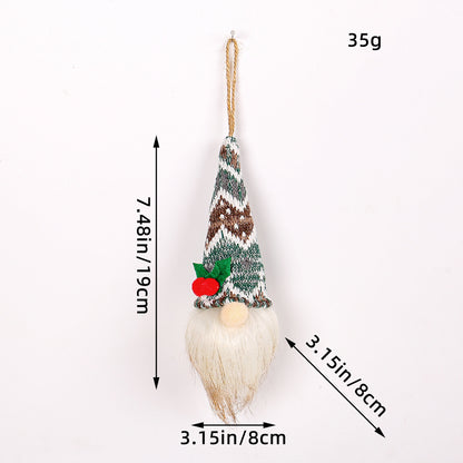 Christmas Decoration Christmas Sequin Lighted Rudolph Doll Christmas Glowing Faceless Gnome Doll Ornament