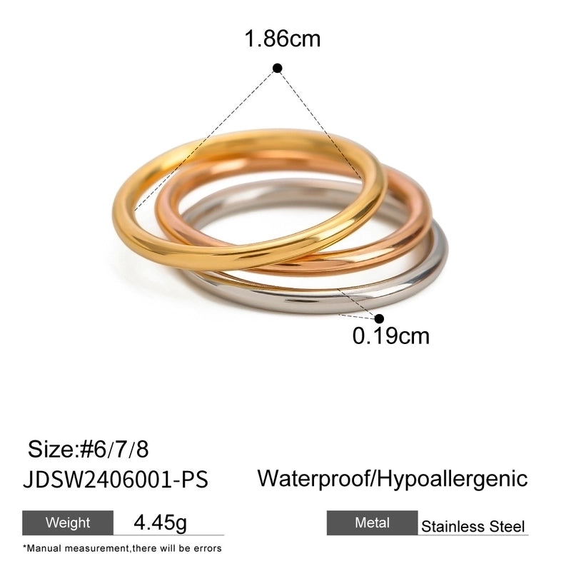 Glam Minimalist Classic Style Geometric 304 Stainless Steel Plating Open Rings