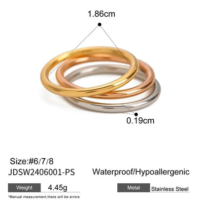 Glam Minimalist Classic Style Geometric 304 Stainless Steel Plating Open Rings