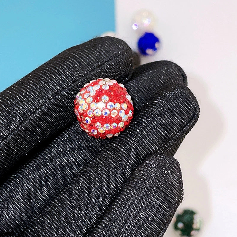 K16 Stars Diamond Ball Color Straight Hole Soft Clay Beads Mobile Phone Chain Bag Chain Diy Jewelry Accessories Beaded