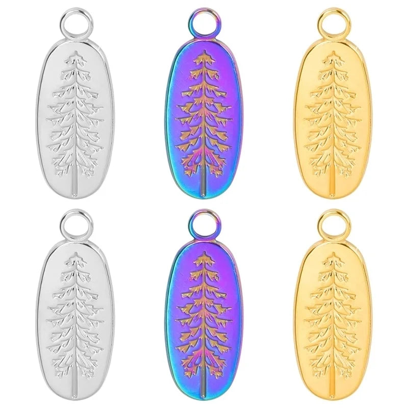Casual Minimalist Tree 304 Stainless Steel 18K Gold Plated Pendant Necklace Necklace Pendant
