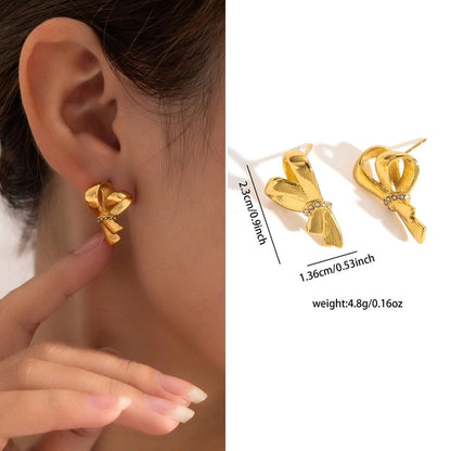 1 Pair Retro Minimalist Geometric Plating Titanium Steel Drop Earrings Ear Studs