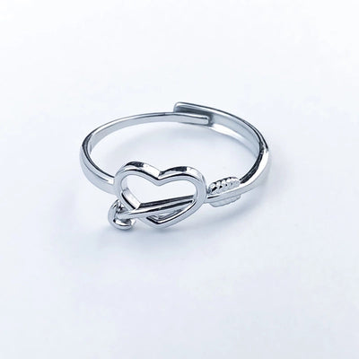 Minimalist Heart Shape Titanium Steel Open Rings
