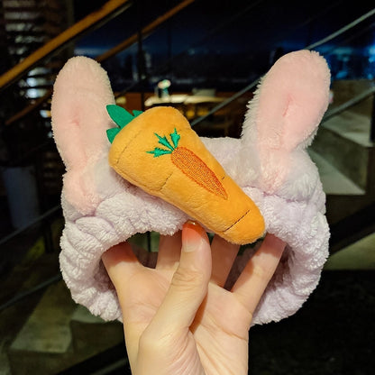 Cat Ears Hair Band Hair Band Korean Plush Internet Celebrity Rabbit Ear Hair Accessories Bow Face Wash Hair Band