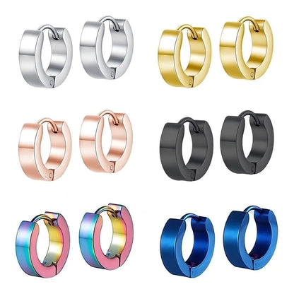 10 PCS/Package Basic Minimalist Commute Geometric Plating 304 Stainless Steel Hoop Earrings