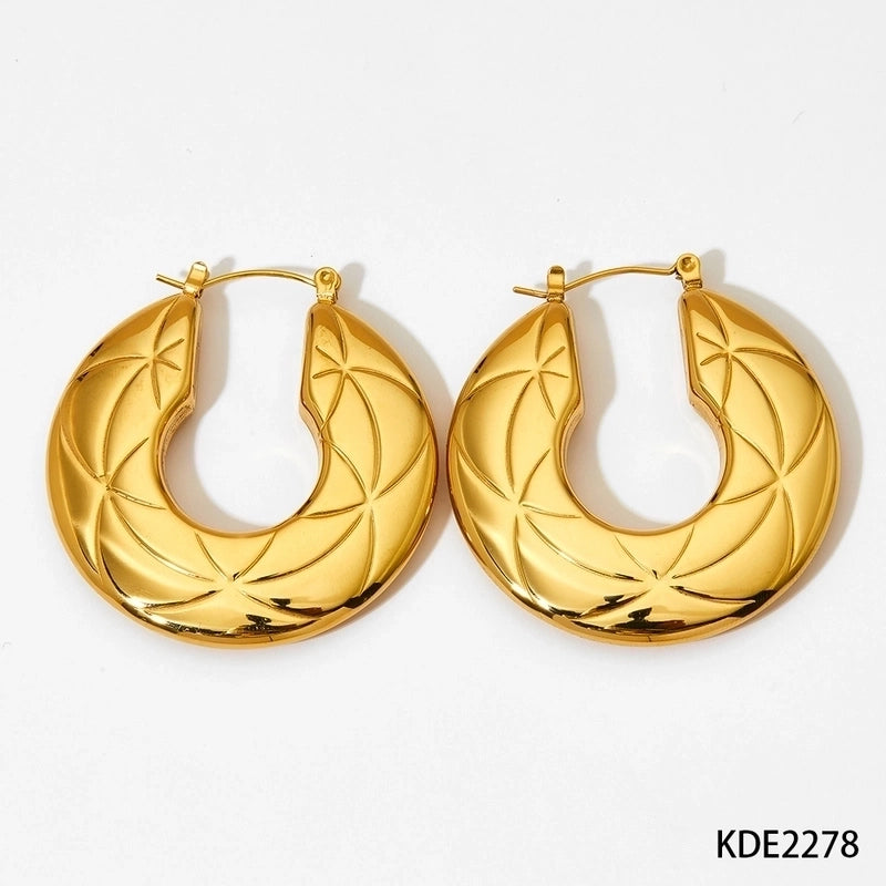 1 Pair Modern Style Minimalist Classic Style U Shape Plating 304 Stainless Steel 16K Gold Plated White Gold Plated Gold Plated Earrings