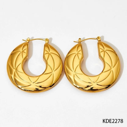 1 Pair Modern Style Minimalist Classic Style U Shape Plating 304 Stainless Steel 16K Gold Plated White Gold Plated Gold Plated Earrings