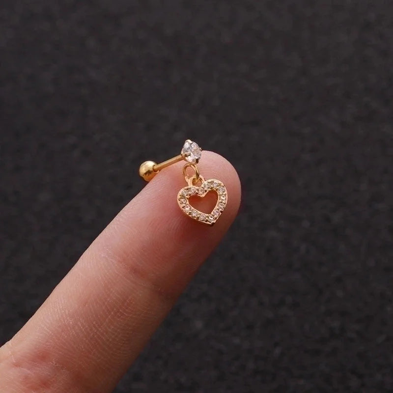 Ear Cartilage Rings & Studs Minimalist Flower 316L Stainless Steel Copper