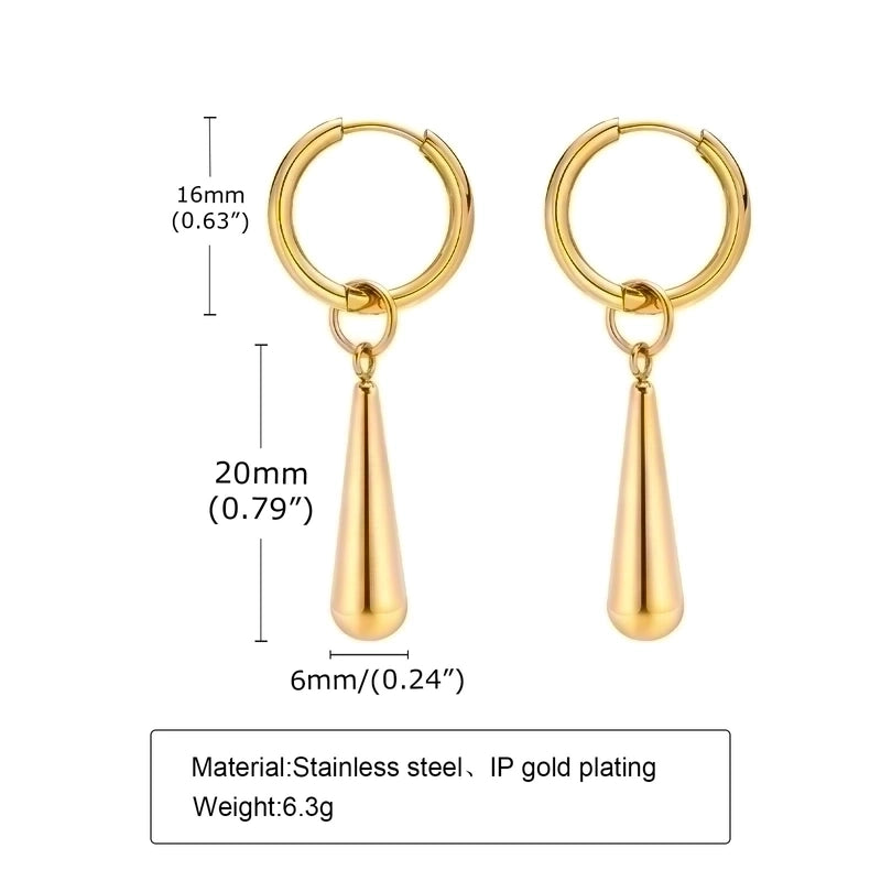 1 Pair Minimalist Star Plating Inlay 201 Stainless Steel Zircon 18K Gold Plated Drop Earrings