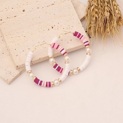 1 Piece Elegant Minimalist Classic Style Geometric Soft Clay 18K Gold Plated Earrings