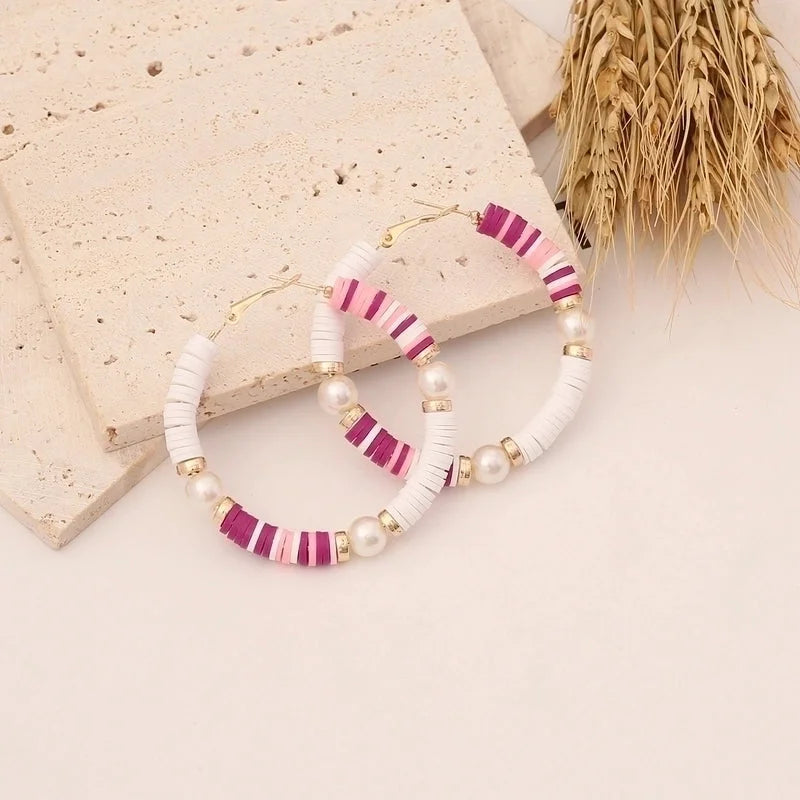 1 Piece Elegant Minimalist Classic Style Geometric Soft Clay 18K Gold Plated Earrings