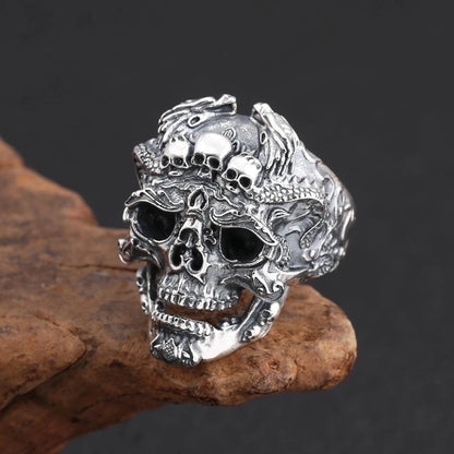 Retro Skull Alloy Plating Halloween Unisex Open Rings