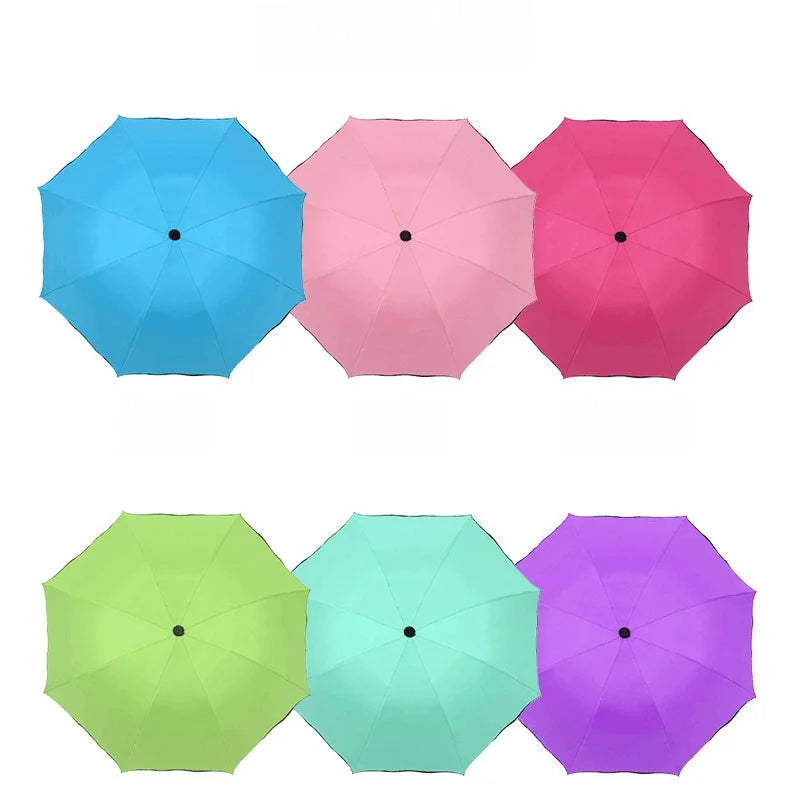 Water Flowering Umbrella Manufacturers Folding Advertising Gift Umbrellas Black Rubber Rain And Shine Dual-use Three-fold Sun Umbrella