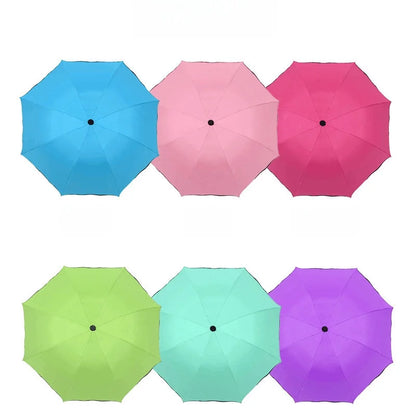 Water Flowering Umbrella Manufacturers Folding Advertising Gift Umbrellas Black Rubber Rain And Shine Dual-use Three-fold Sun Umbrella