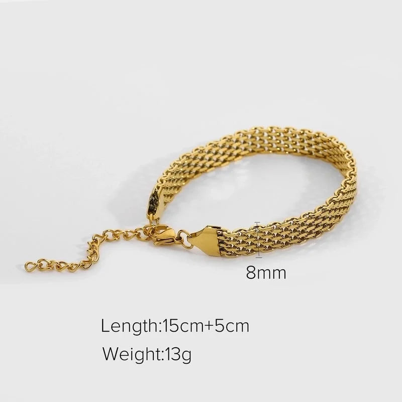 Minimalist Geometric Titanium Steel Cable Chain Bracelets In Bulk