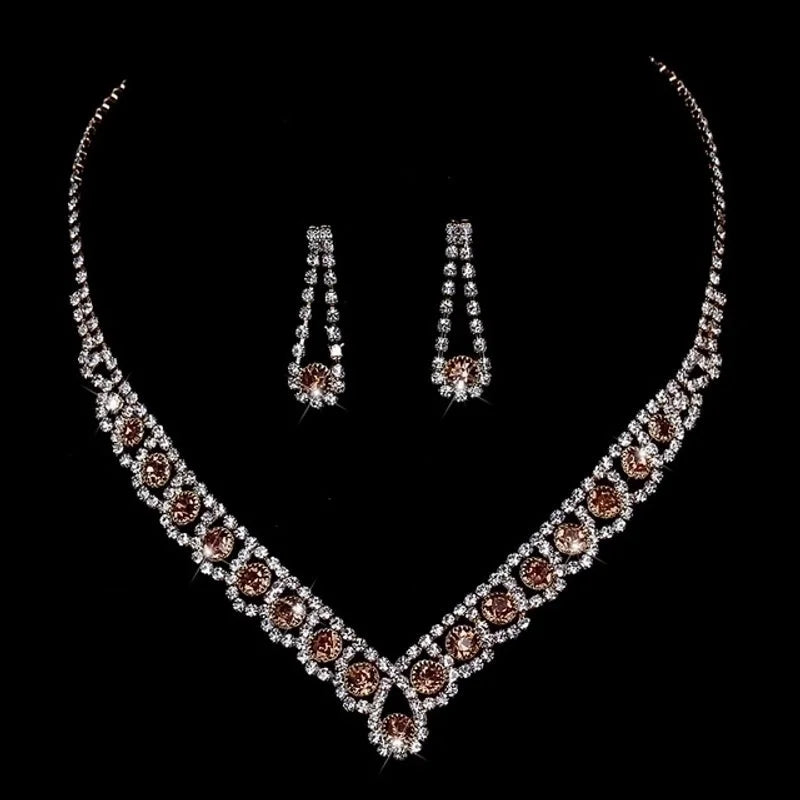 Rhinestone Printing Bridal Jewelry Sets
