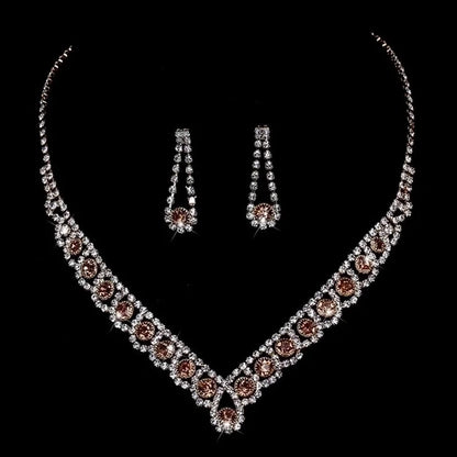 Rhinestone Printing Bridal Jewelry Sets