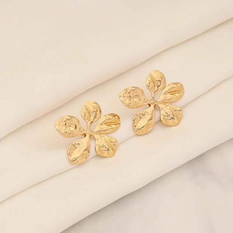 1 Pair Elegant Minimalist Sunflower Flower Plating 304 Stainless Steel 18K Gold Plated Ear Studs