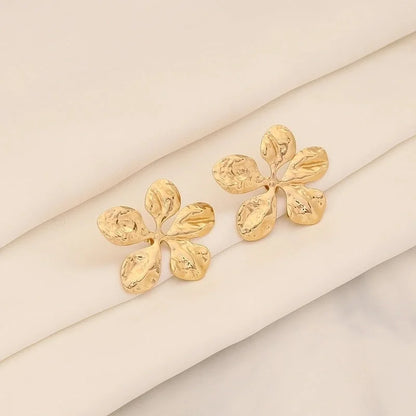 1 Pair Elegant Minimalist Sunflower Flower Plating 304 Stainless Steel 18K Gold Plated Ear Studs
