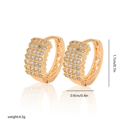 1 Pair Minimalist Solid Color Copper Zircon Earrings