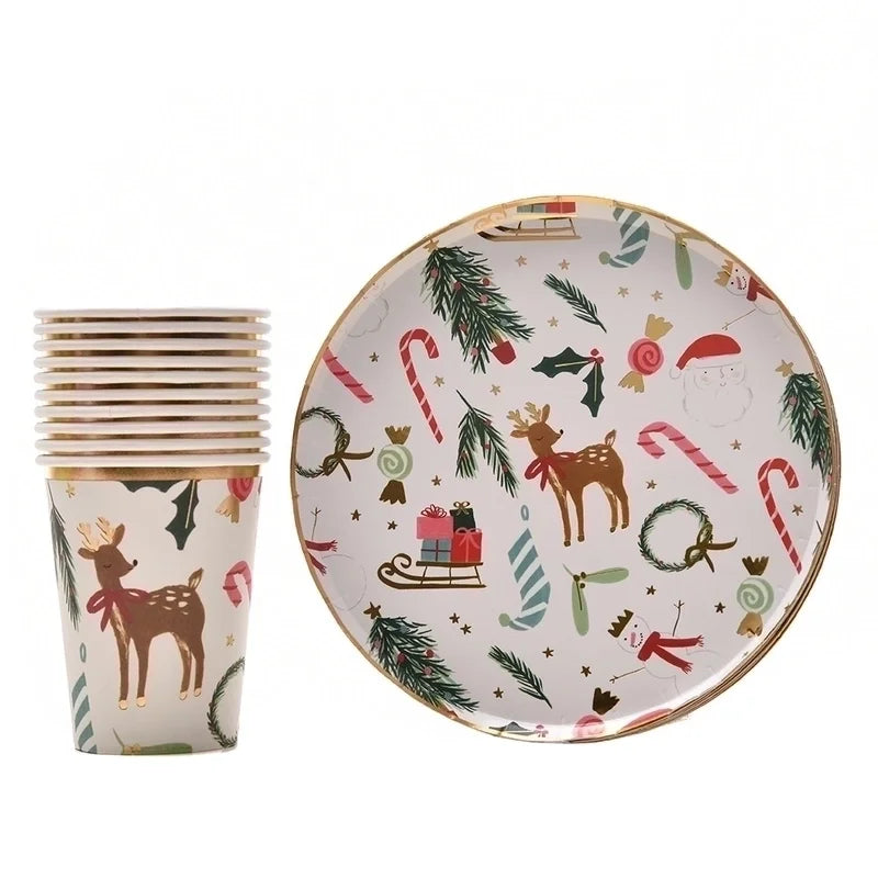 Christmas Cute Classic Animal Party Tableware Tableware