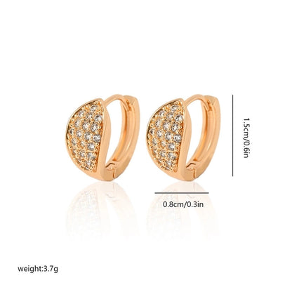 1 Pair Minimalist Solid Color Copper Zircon Earrings