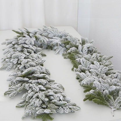 Christmas Decorative Dense Flocked Snowflake Vine Hotel Mall Window Display Doorway Stair Handrail Arrangement