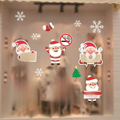 Christmas Cartoon Style Christmas Socks Snowman PVC Holiday Car Window Stickers