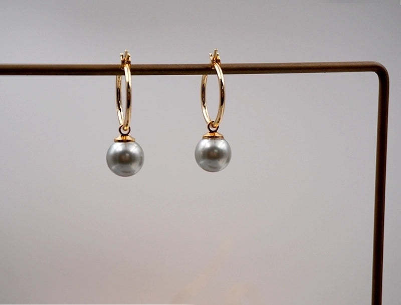 Elegant Minimalist Geometric Imitation Pearl Titanium Steel Copper Plating Earrings Necklace